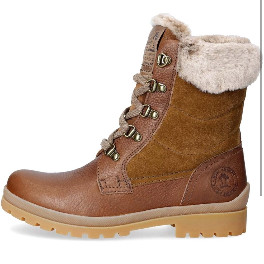 Womens Tuscani Tan Leather Panama Jack Fur Boots Size 9